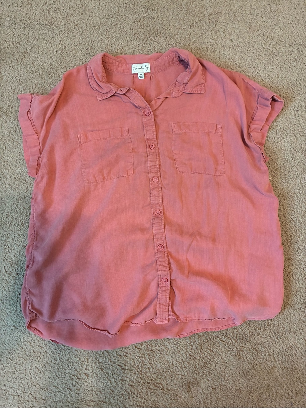 Pink Wonderly Button Front Shirt